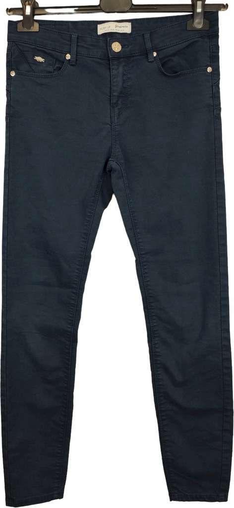Stradivarius Fajne GRANATOWE SPODNIE PUSH UP r. 38