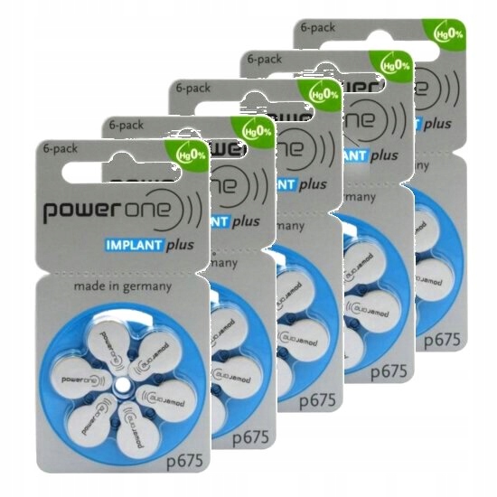 Baterie do aparatów słuchowych Implant Plus 675 MF