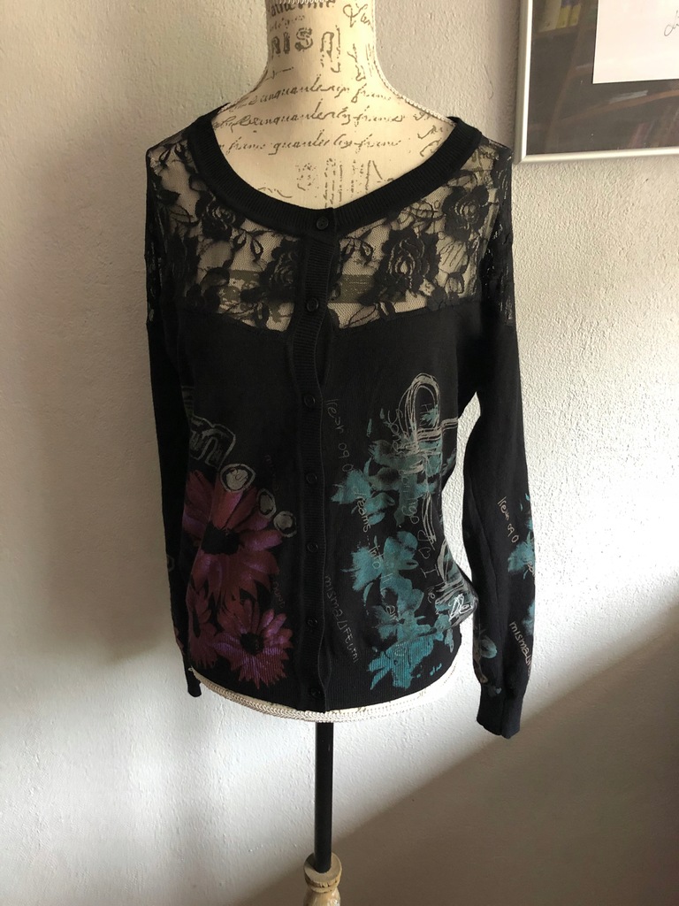 DESIGUAL sweter lekki, bluzka wzór L