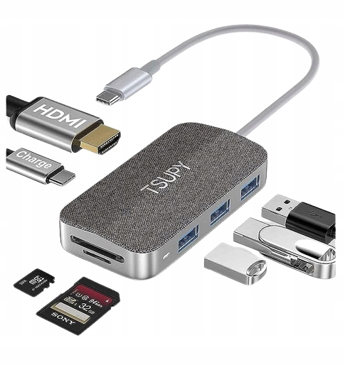 Hub USB-C TSUPY TPS03 7in1