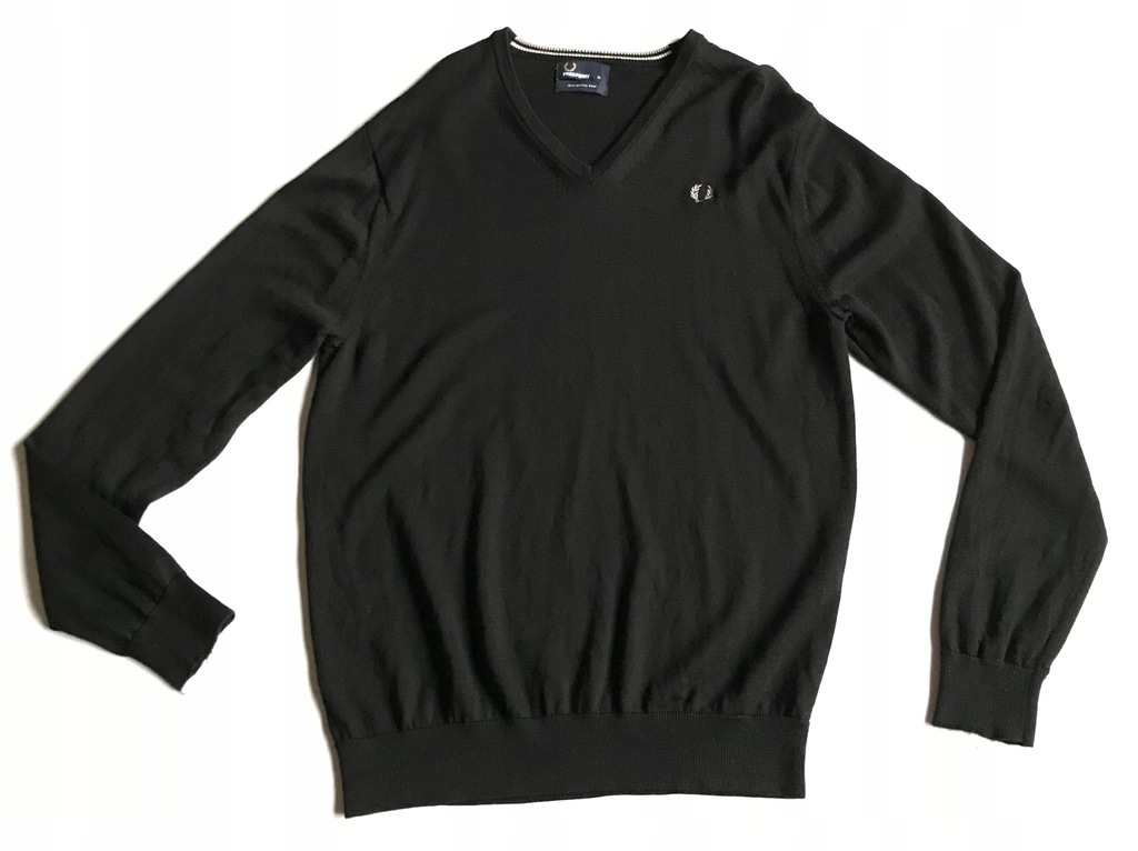 FRED PERRY _ SWETER _ 100% WEŁNA _ MERINO _ XL