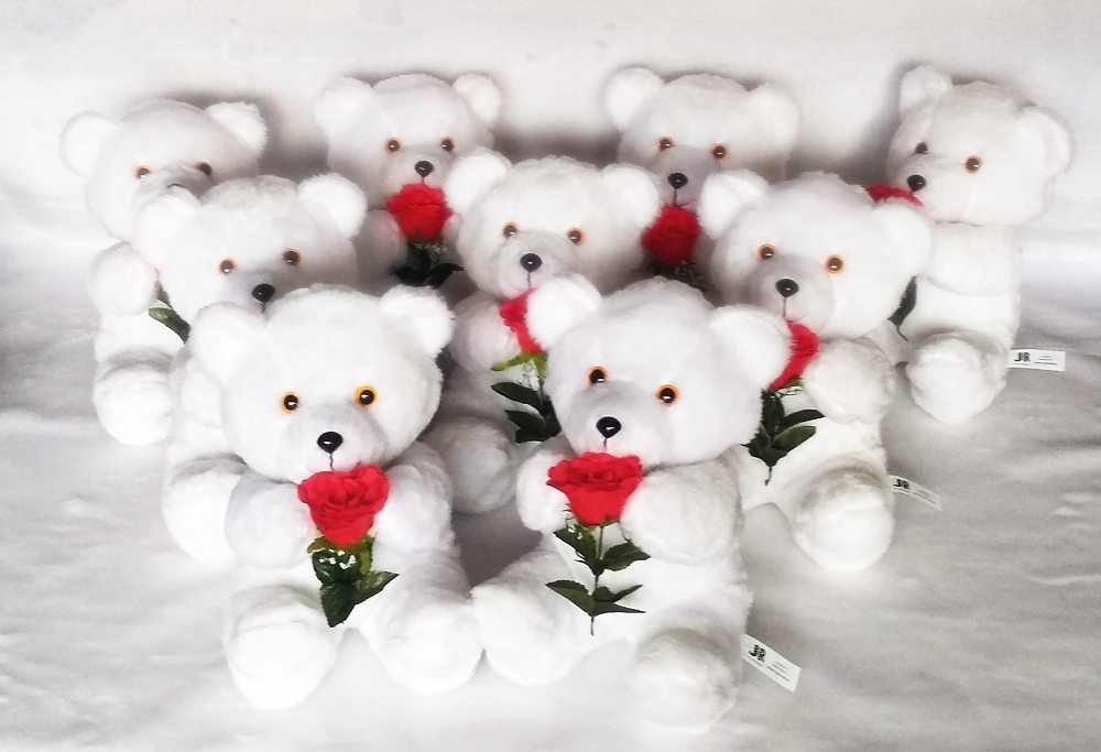 Купить Белый мишка с розой, подарок девочке.: отзывы, фото, характеристики в интерне-магазине Aredi.ru