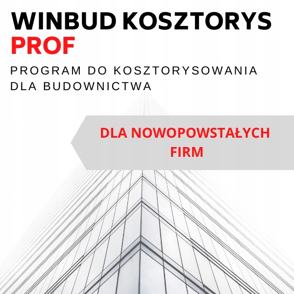 Program kosztorysowy WINBUD Prof dla nowych firm