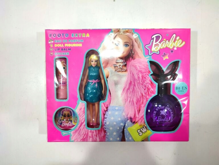 BARBIE PERFUMY ZESTAW KOSMETYKÓW LALKA POMADKA