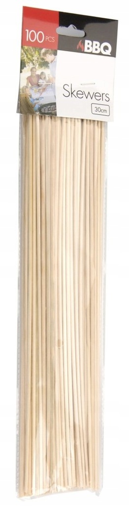 Komplet 100szt patyczki do szaszłyków 30cm bambuso