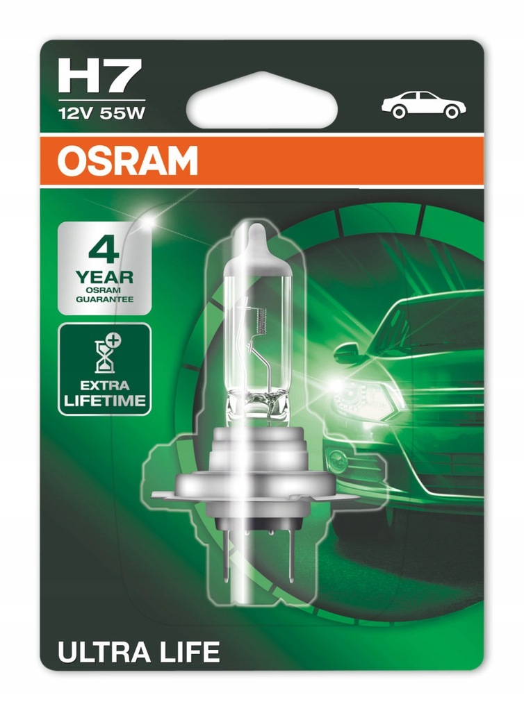 ŻARÓWKA H7 12V 55W OSRAM ULTRA LIFE BLISTER LONG L