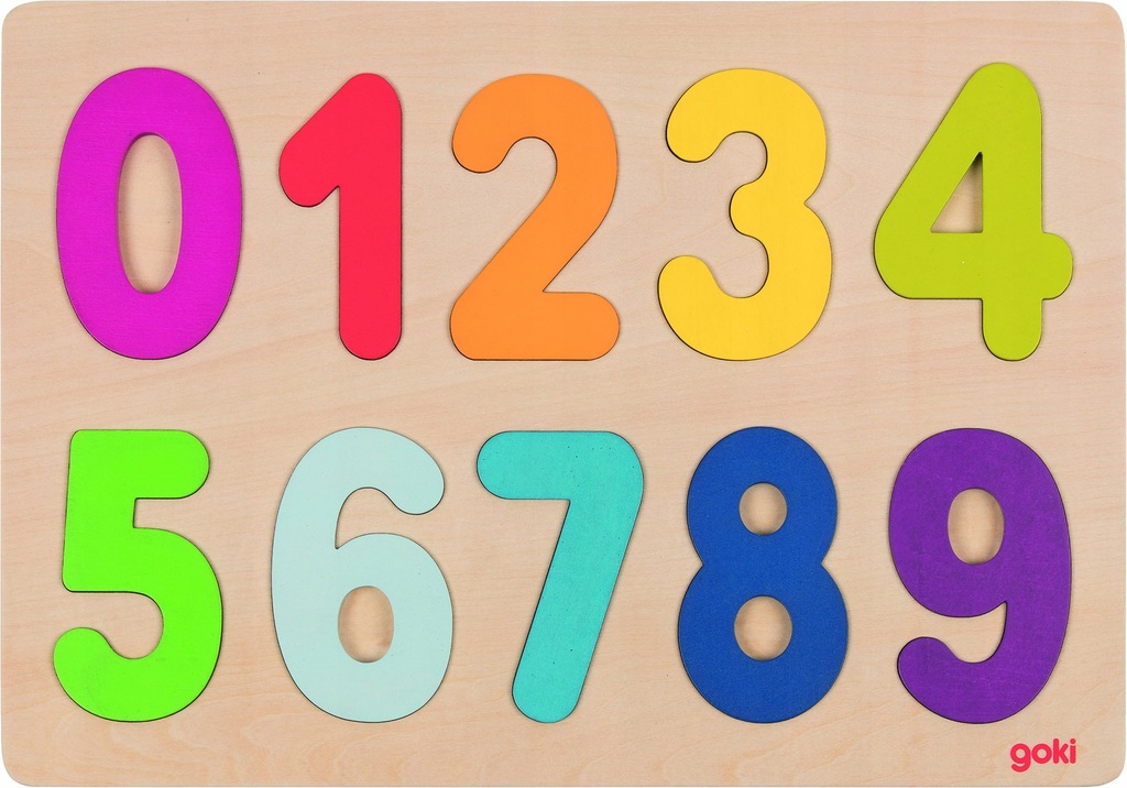Puzzle cyferki kolory pastelowe GOKI