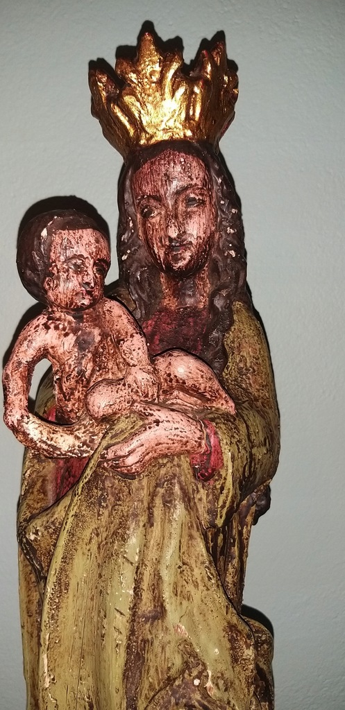 Rzeżba Matki Boskiej z Dzieciątkiem Jezus, wys. 60 cm, drewno