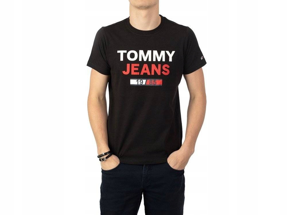 Męski Czarny T-shirt TOMMY HILFIGER JEANS 1985 XXL