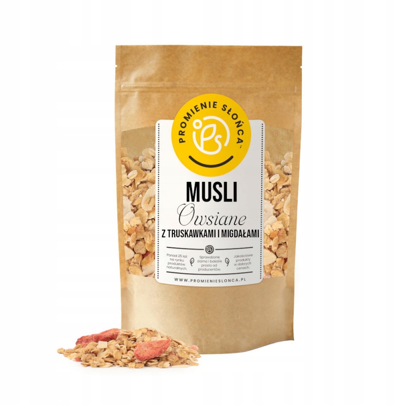 Musli owsiane z Truskawkami i Migdałami 500 g 13431658175 oficjalne