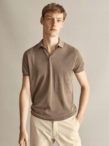 MASSIMO DUTTI T-SHIRTY KOŁNIERZYK__M__E1