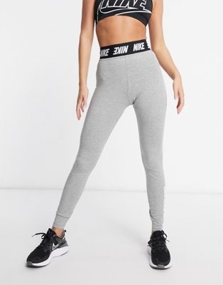 NIKE LEGGINSY DAMSKIE KLASYCZNE SZARE LOGO M ASA