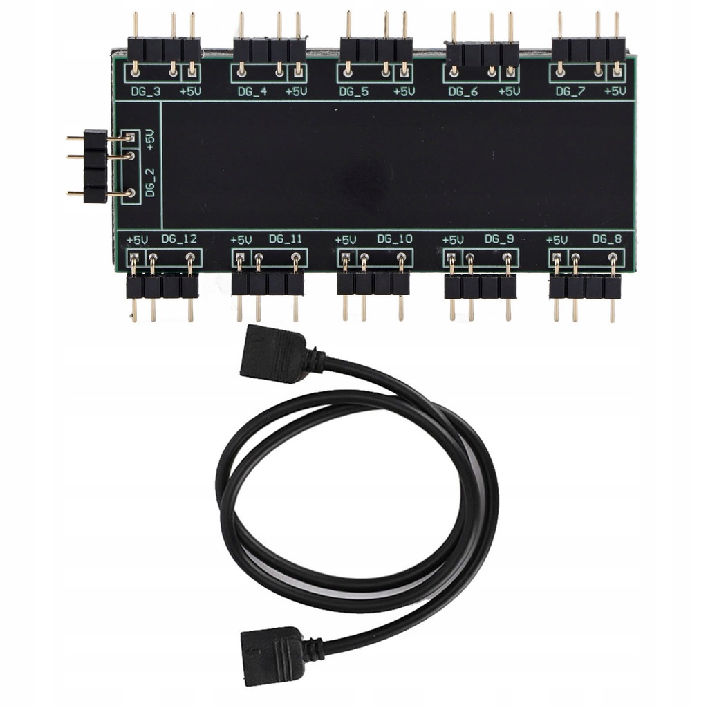 KONTROLER WENTYLATORÓW DO KOMPUTERA MODUŁ RGB PC MOD HUB 5V 3 PIN