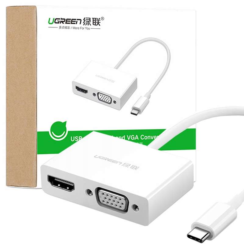 PORZĄDNY ADAPTER KONWERTER PRZEJŚCIÓWKA WIDEO USB TYP C - HDMI / VGA UGREEN