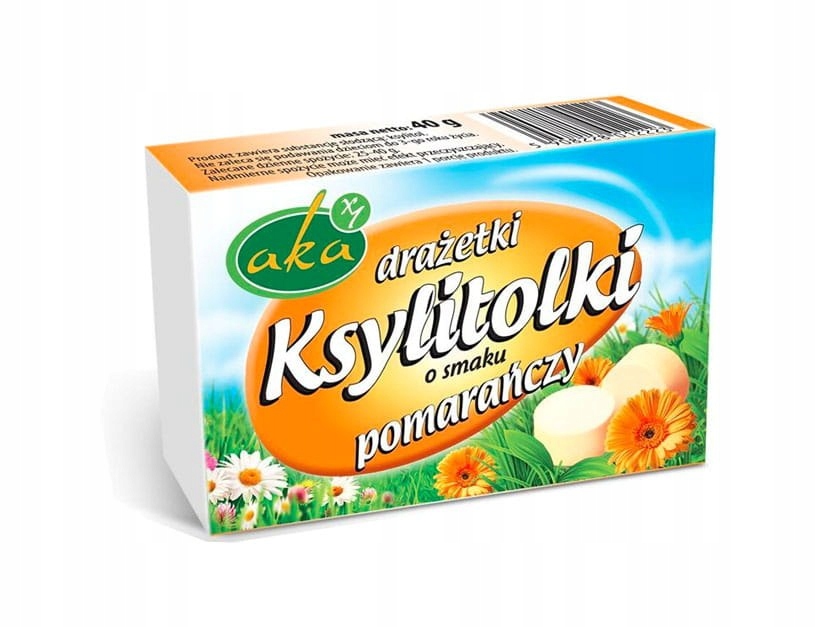 KSYLITOLKI CUKIERKI POMARAŃCZOWE 40G AKA