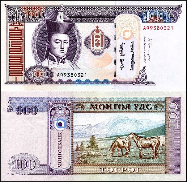 MONGOLIA, 100 TUGRIK 2014 Pick 65c