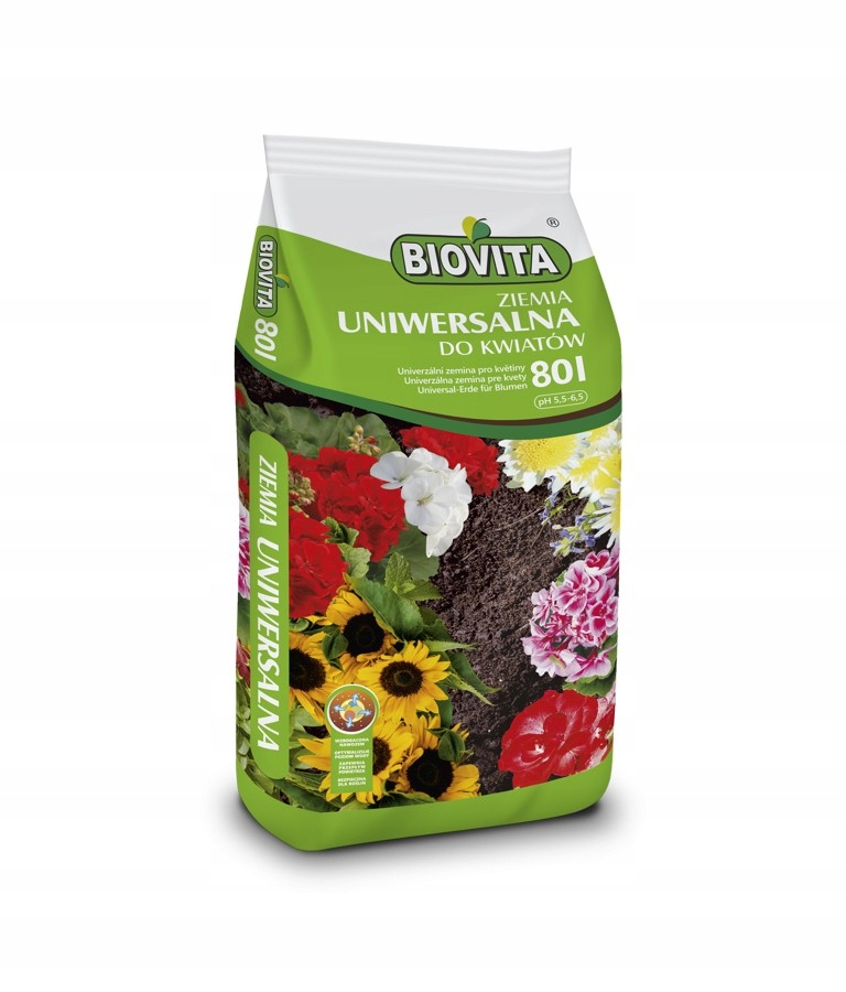 ZIEMIA UNIWERSALNA DO KWIATÓW BIOVITA 80 LITRÓW Z NAWOZEM