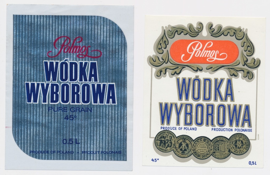 4823. Etykiety alkoholowe Wódka Wyborowa (2szt)