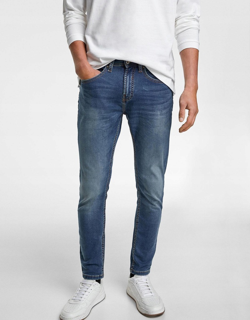 R2S048 ZARA__FY7 SPODNIE JEANS RURKI CASUAL__L