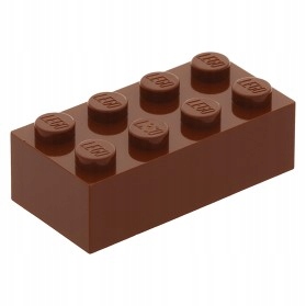 Lego 3001 Klocek 2 X 4 Brązowy Reddish Brown. ZB2