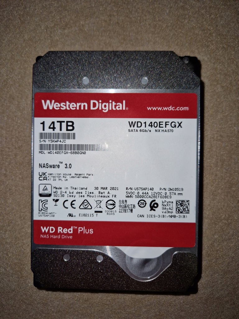 Dysk twardy Western Digital WD Red Plus 14TB SATA III 3,5"