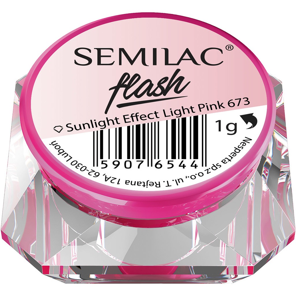 SEMILAC FLASH SUNLIGHT EFFECT 673 Light Pink PYŁEK 7152968697 oficjalne archiwum Allegro
