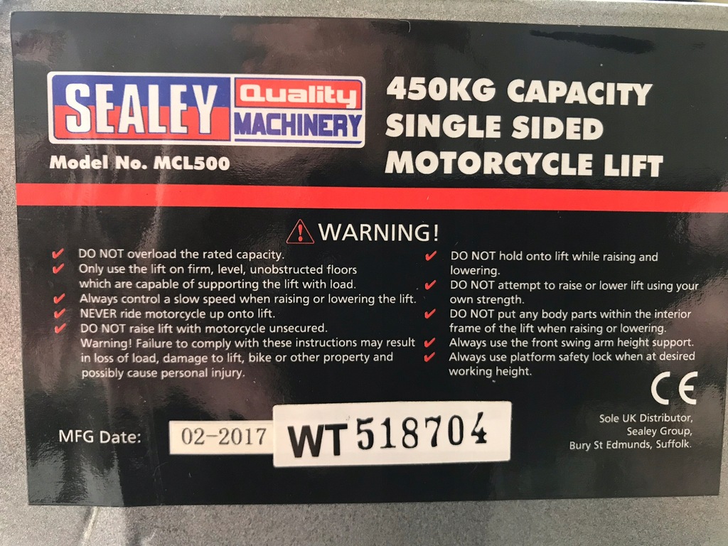 Sealey mcl500 deals