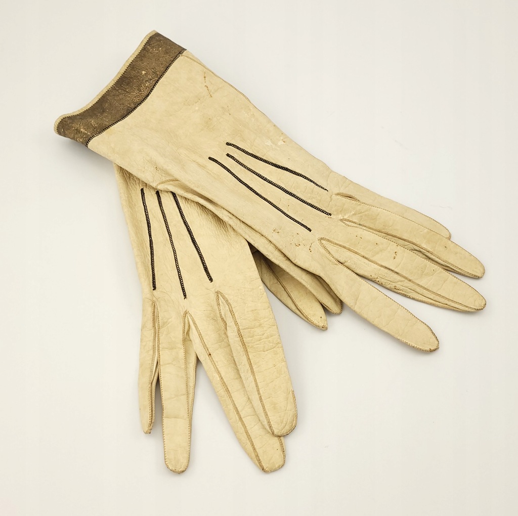 Rękawiczki z cienkiej skórki lata 30-te; 3038