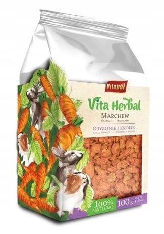 Vitapol, Vita Herbal dla gryzoni i królika, marchew suszona, 100 g