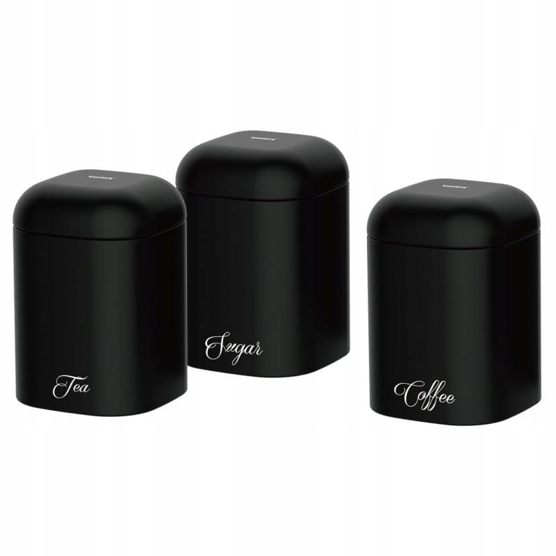 ZESTAW POJEMNIKÓW KUCHENNYCH HERABATA KAWA CUKIER