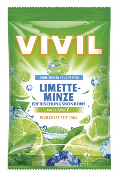 Cukierki Vivil limonkowo-miętowe 120g Z Niemiec