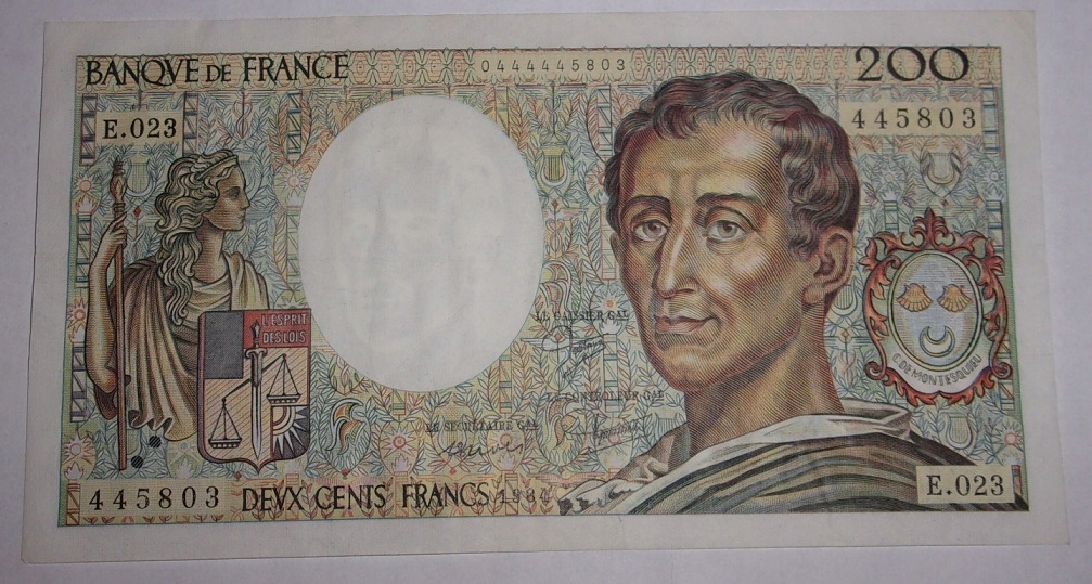 200 franków - Francja - devx cents francs - Banque de France - banknot 1984