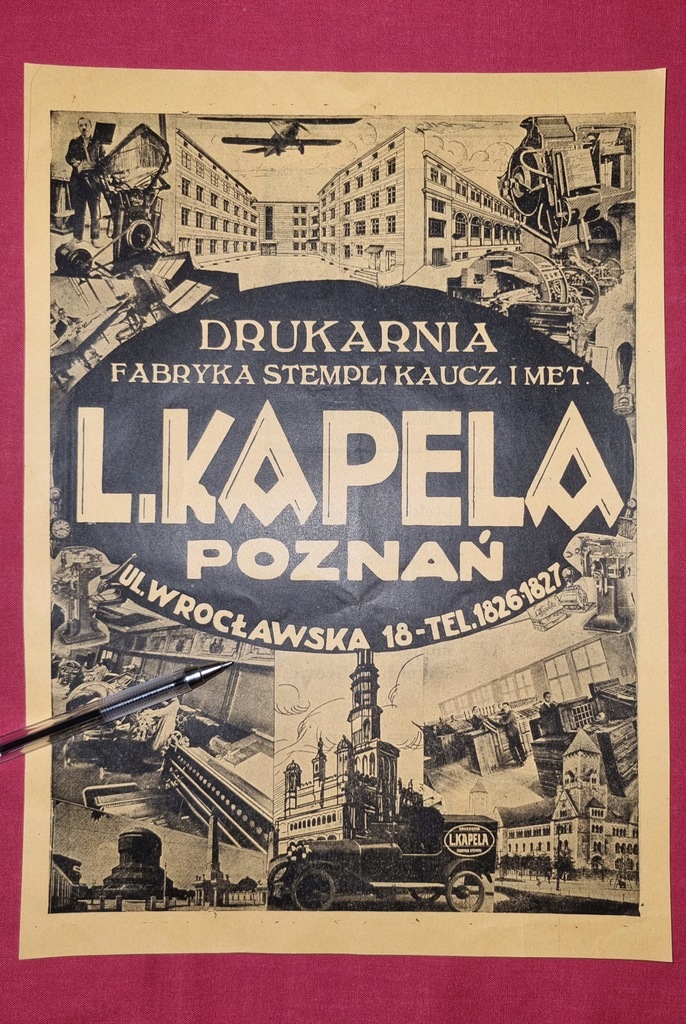 POZNAŃ. Drukarnia. L. Kapela 1928 r.