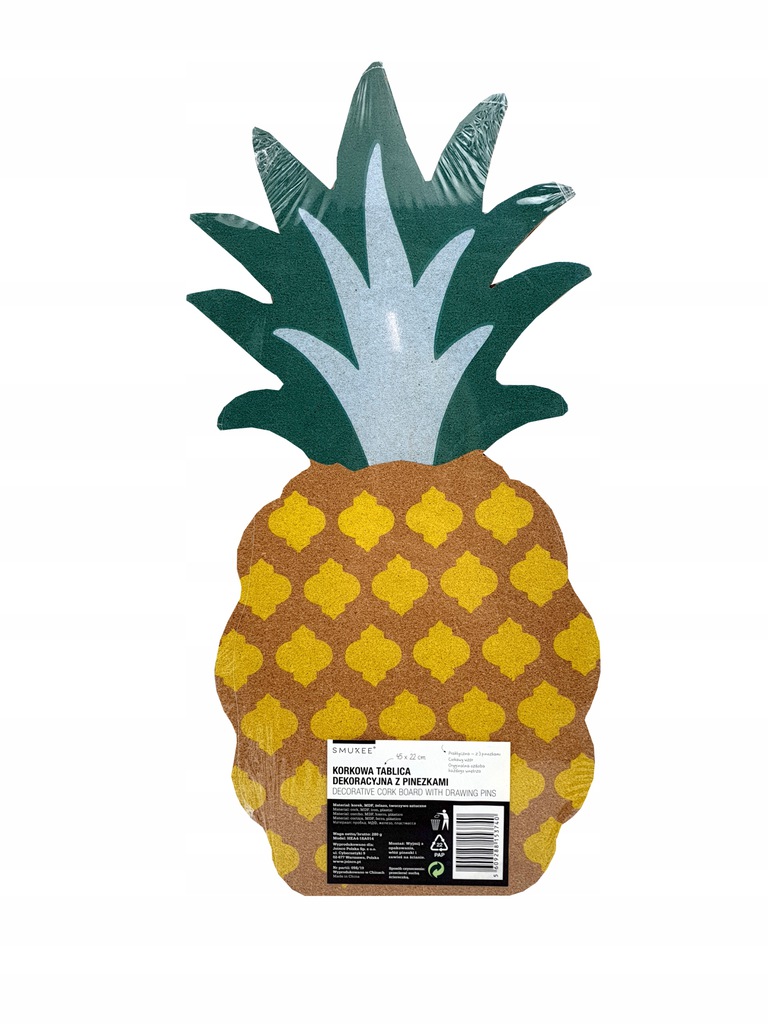 korkowa tablica dekoracyjna z pinezkami Ananas