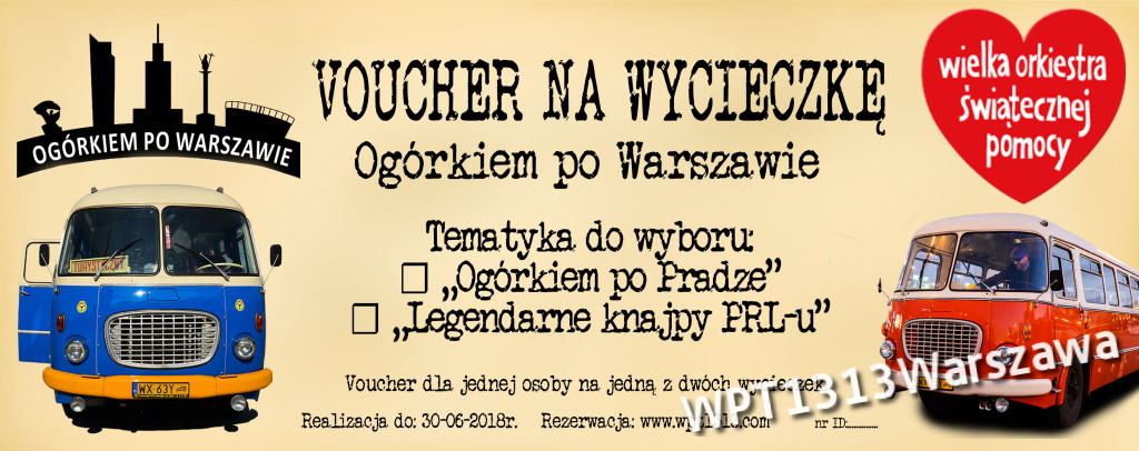 Voucher na wycieczkę "Ogórkiem po Warszawie"