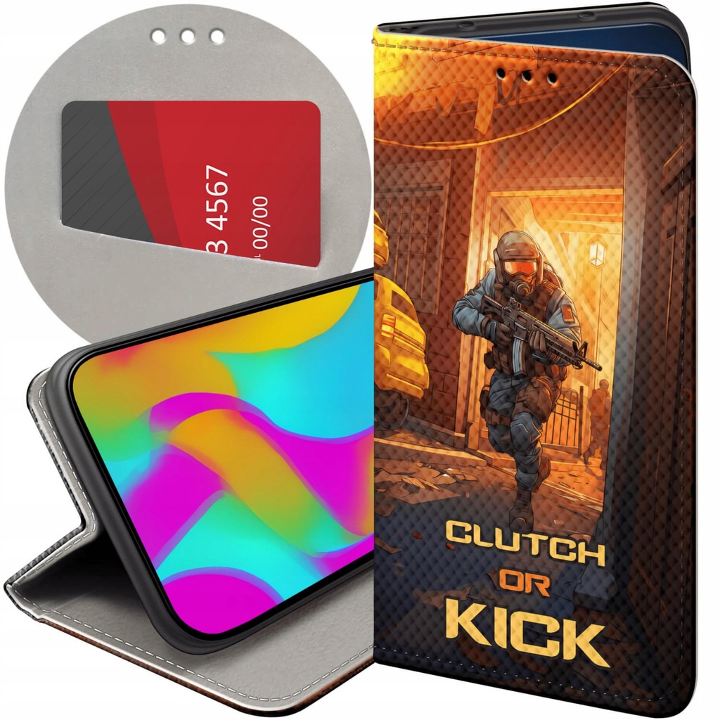 ETUI Z KLAPKĄ DO SAMSUNG GALAXY S21 FE WZORY CS GO COUNTER-STRIKE FUTERAŁ