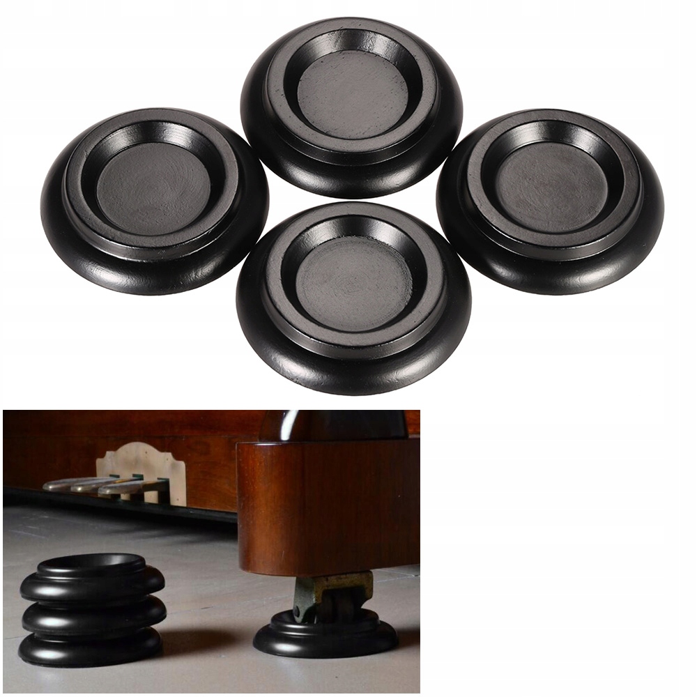 4pcs/set Solid Wood Upright Piano Caster Cups w/ E