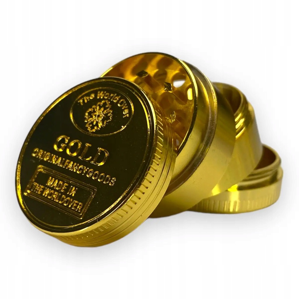 Młynek metalowy 4 - częściowy złoty Gold