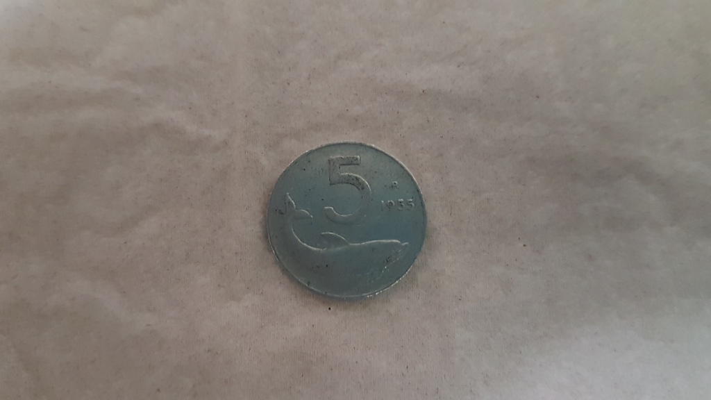 Pamiątkowa Moneta 5 Delfin 1955 Republika Italiana