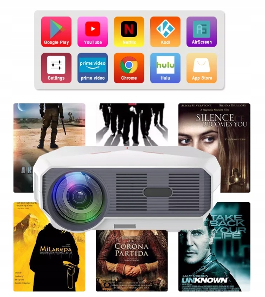 Купить Проектор Full HD 4800 лм WiFi Android 9 для домашнего кино на телефоне: отзывы, фото, характеристики в интерне-магазине Aredi.ru