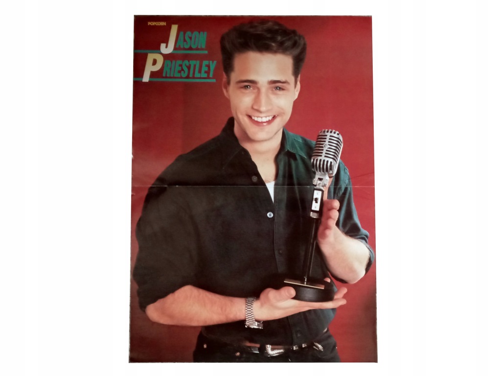 Stary plakat dwustronny Jason Priestley 28 x 41 cm