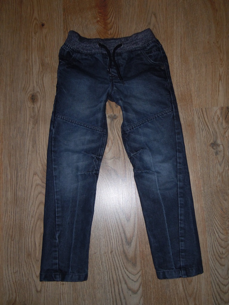 F&F jeansy na GUMIE 7-8 lat BDB