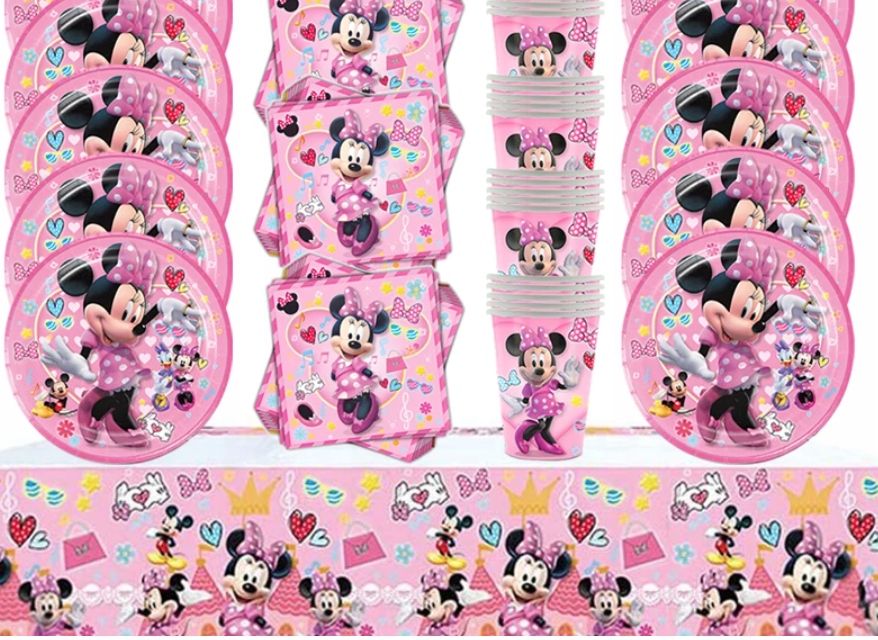 MINNIE MOUSE DEKORACJA STOŁOWA JEDNORAZOWA MIX