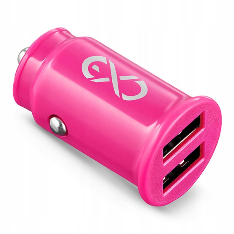 Uniwersalna ładowarka samochodowa USB 2,4A różowa