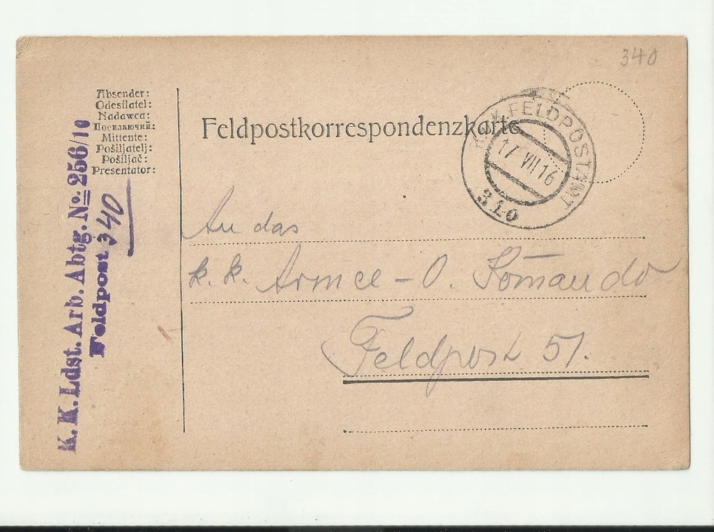326/ Feldpost 1916