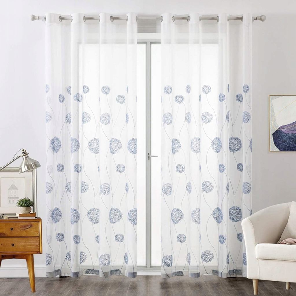 Homing Vorhang Bubble 245x140cm | Transparenter Gardine Mit Bunten Punkten | 100% Polyester