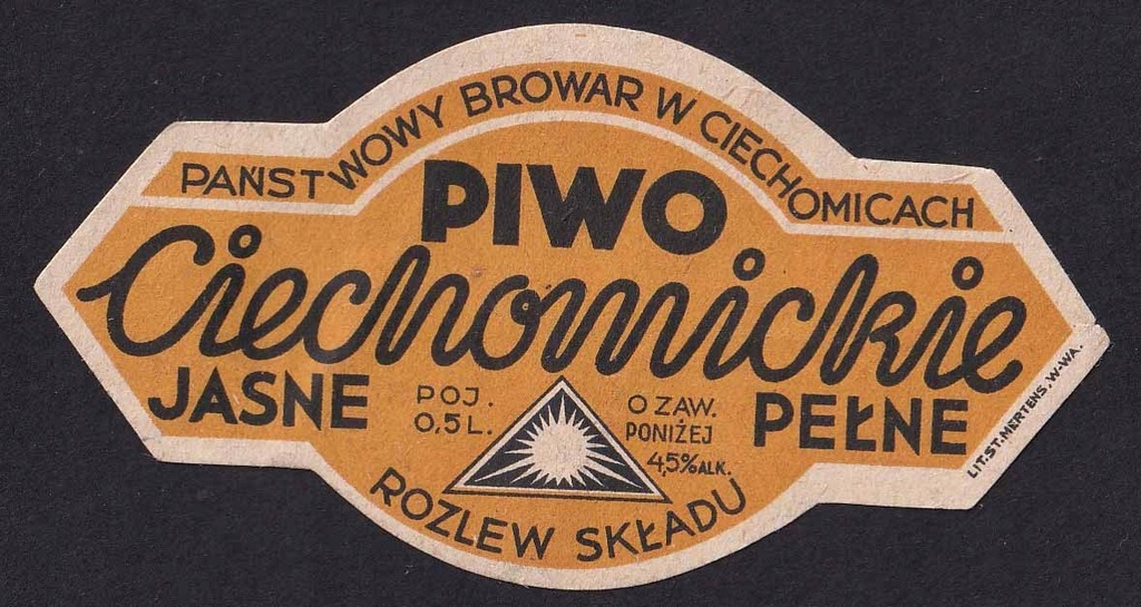 Ciechomice etykieta PPF lata 1945-52