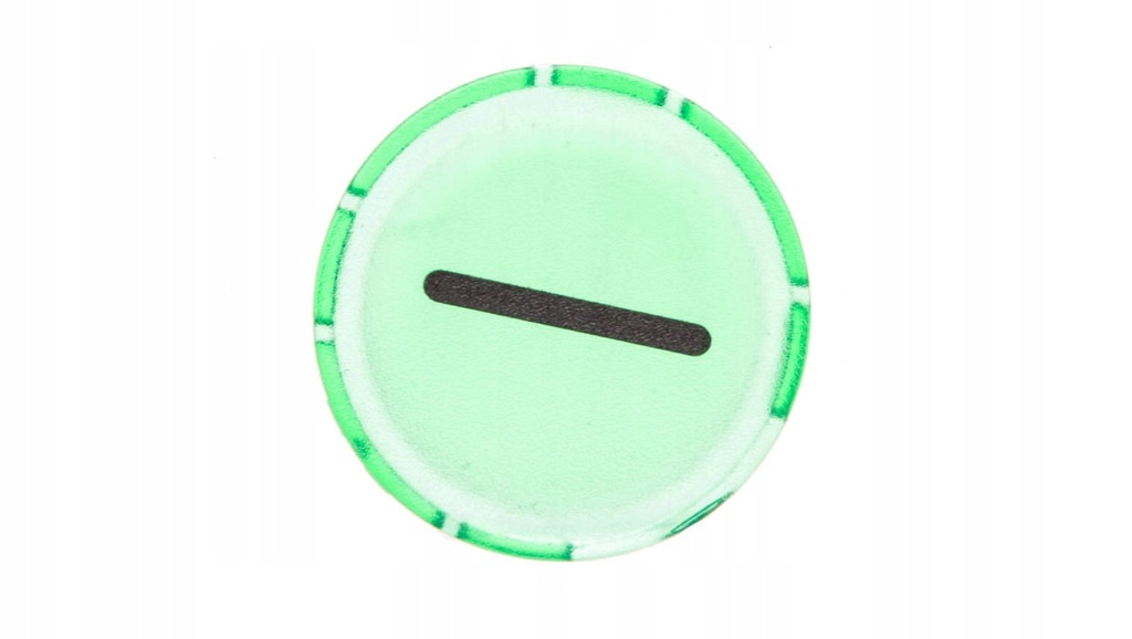 Soczewka przycisku 22mm płaska zielona z symbolem