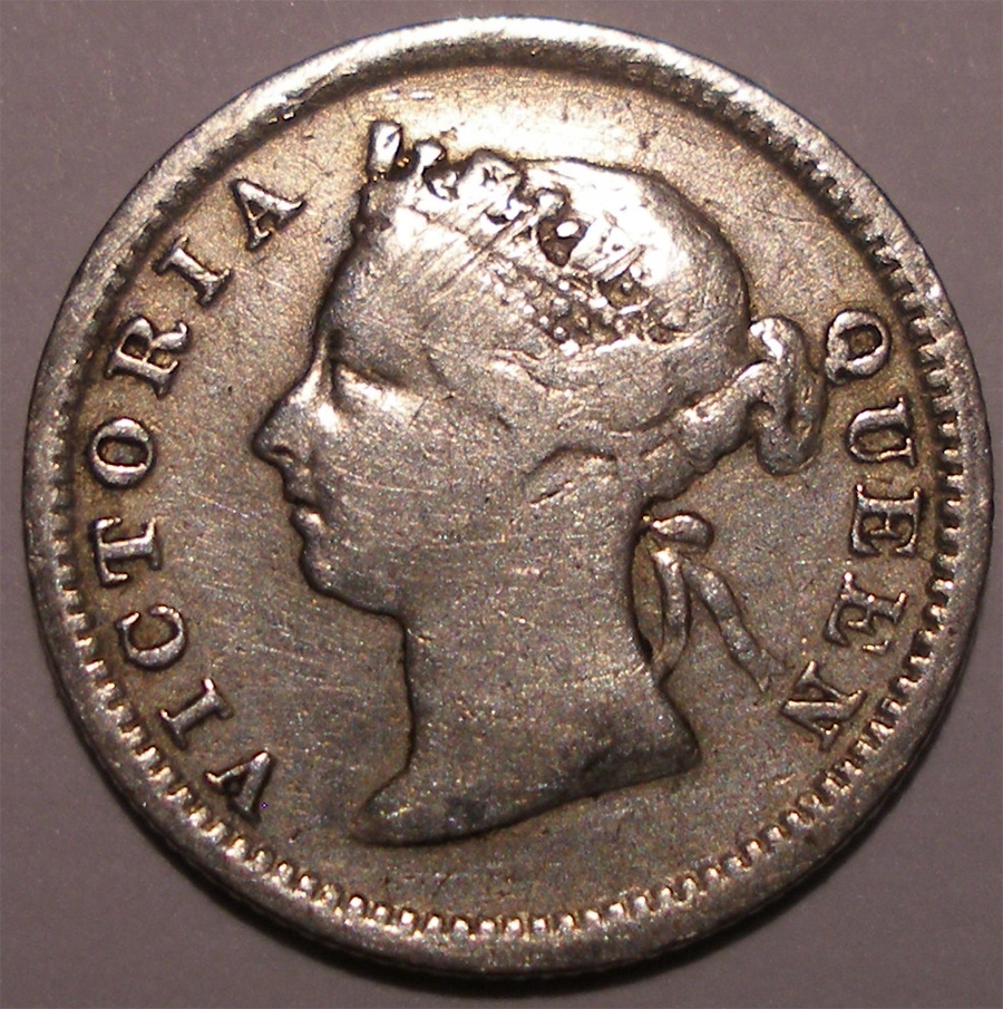 HONG-KONG 5 cents 1891, ŁADNE I RZADKIE