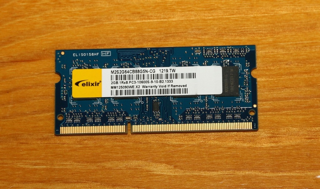 Pamięć RAM 2GB DDR3 PC3 10600S ELIXIR